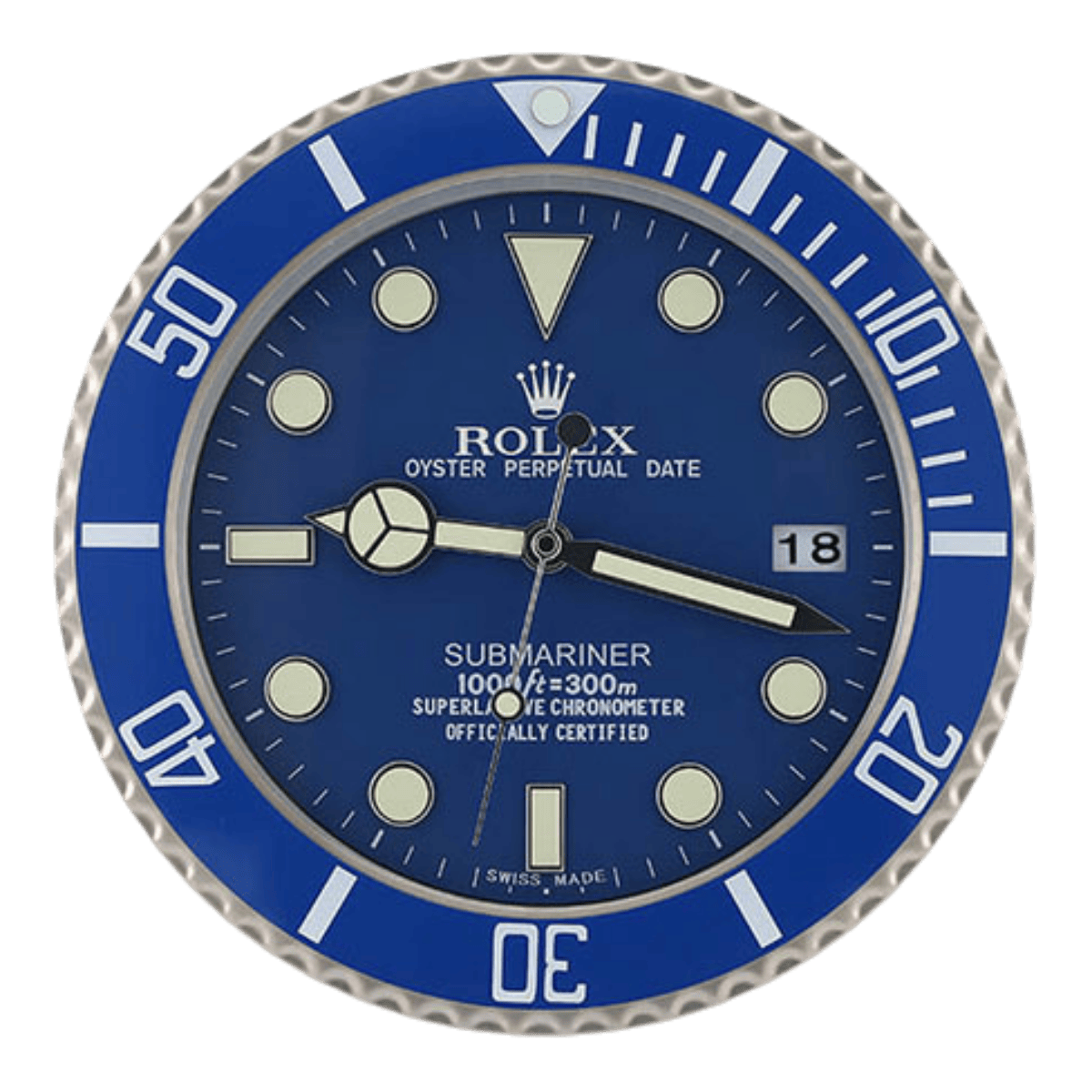 サブマリーナスタイル 高級壁掛け時計 - ブルー - Primeclocks