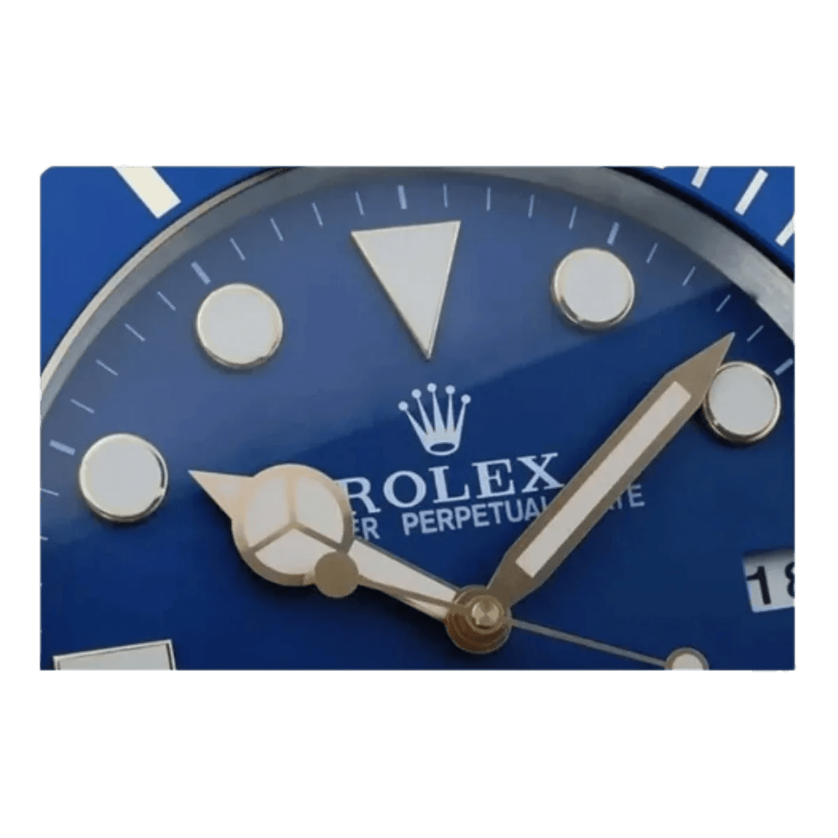 サブマリーナスタイル 高級壁掛け時計 - ゴールド＆ブルー - Primeclocks