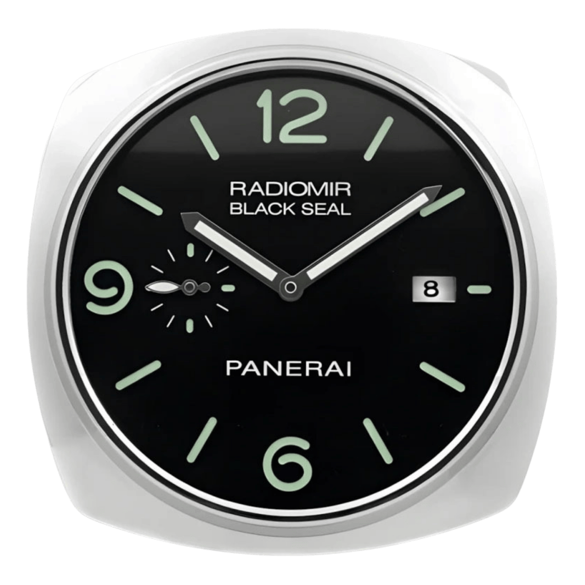 パネライ スタイル 高級壁掛け時計 - シルバー・ブラック＆グリーン - Primeclocks