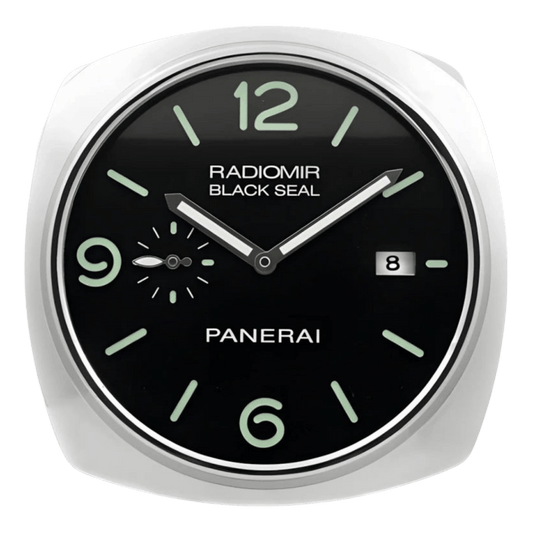 パネライ スタイル 高級壁掛け時計 - シルバー・ブラック＆グリーン - Primeclocks