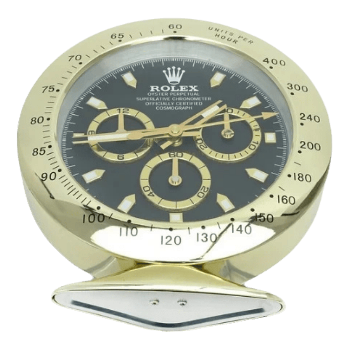 デイトナスタイル 高級デスククロック - ゴールド＆ブラック - Primeclocks