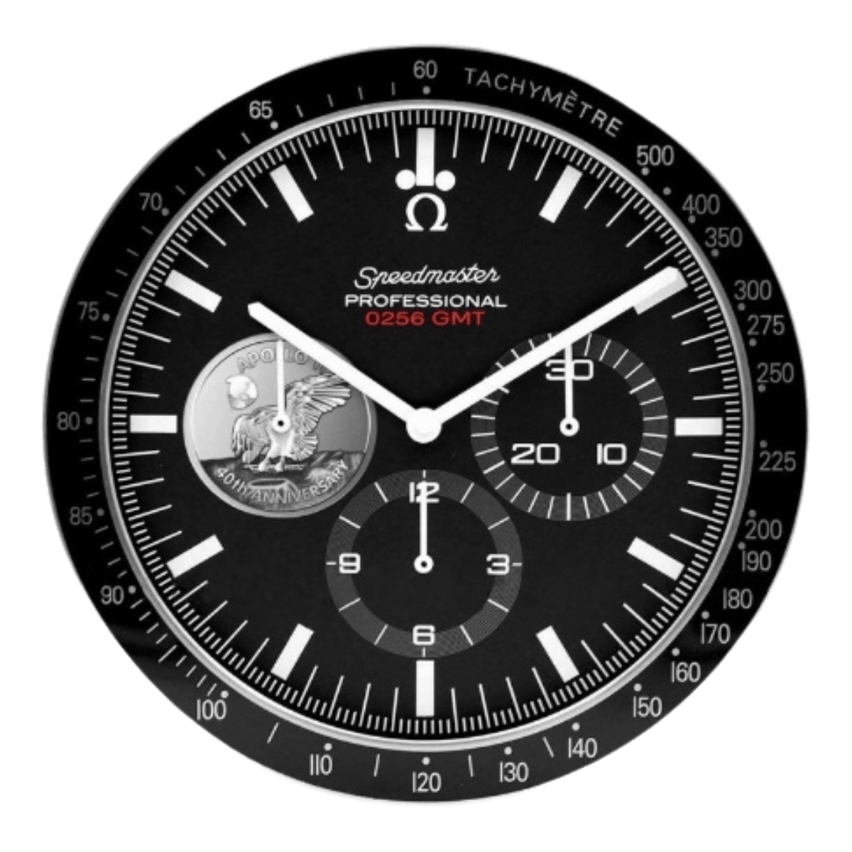 オメガ スピードマスター スタイル 高級壁掛け時計 - シルバー - Primeclocks