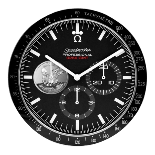 オメガ スピードマスター スタイル 高級壁掛け時計 - シルバー - Primeclocks
