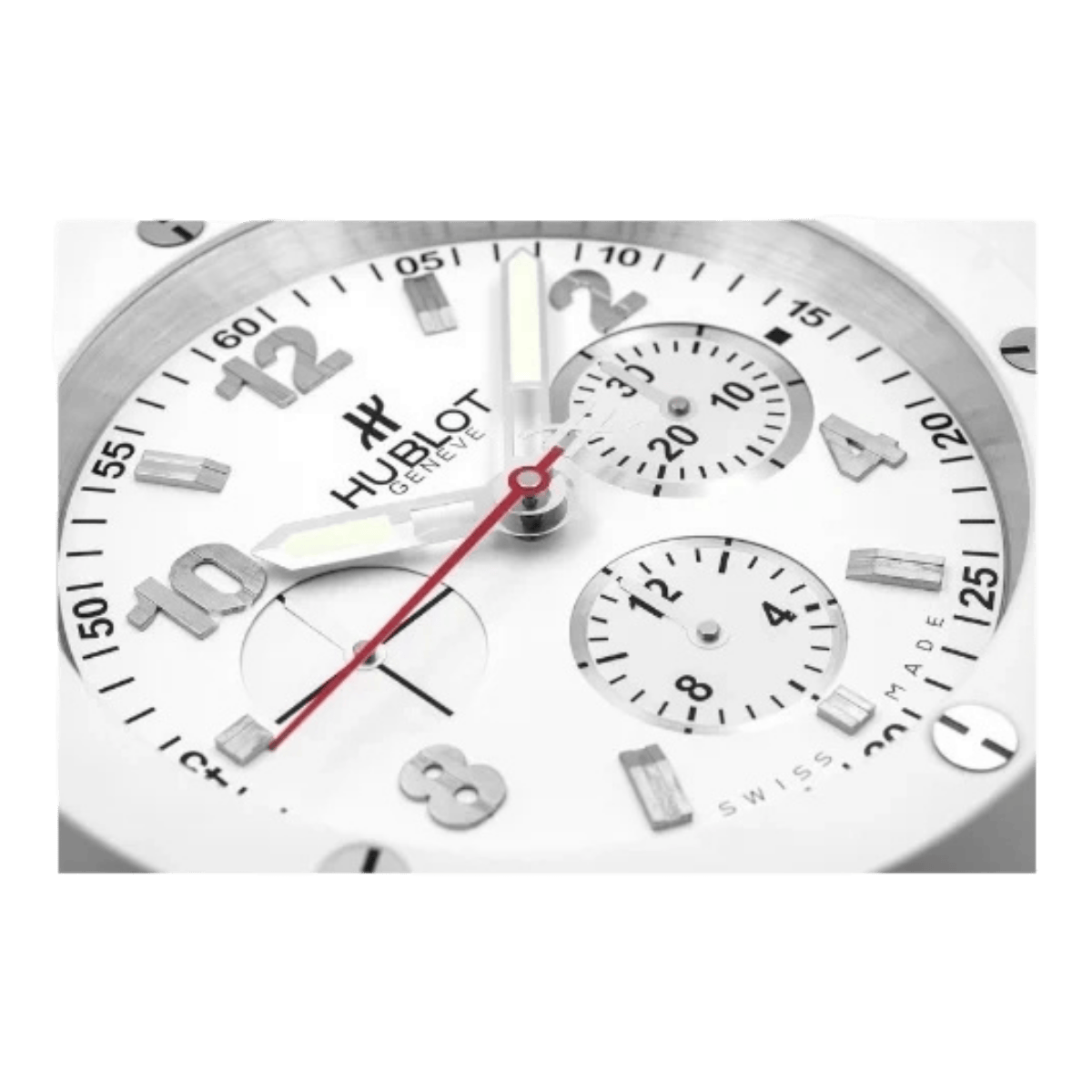 ウブロ スタイル 高級壁掛け時計 - シルバーとホワイト - Primeclocks