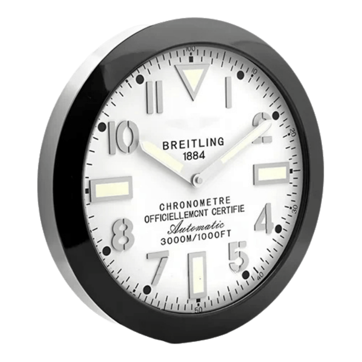 ブライトリング スタイル 高級壁掛け時計 - ブラック＆ホワイト - Primeclocks