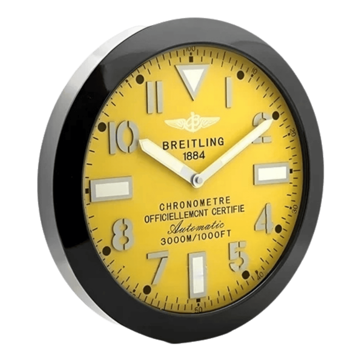 ブライトリング スタイル 高級壁掛け時計 - ブラック＆イエロー - Primeclocks