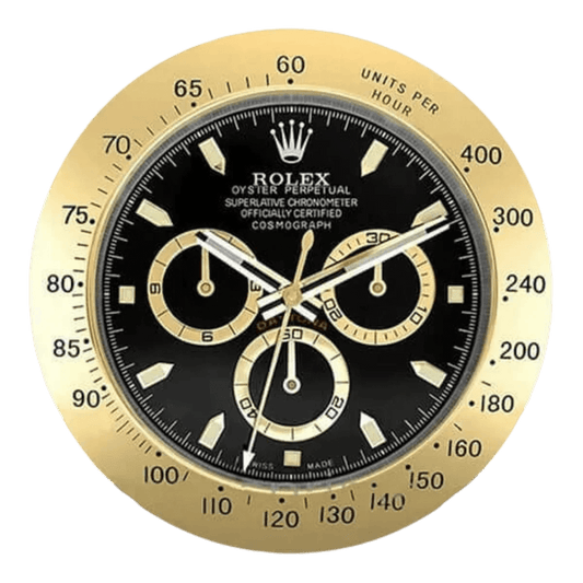 デイトナスタイル 高級壁掛け時計 - ゴールド＆ブラック - Primeclocks