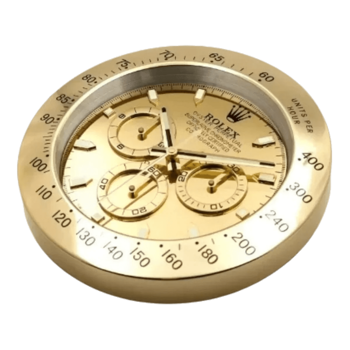 デイトナスタイル 高級壁掛け時計 - ゴールドカラー - Primeclocks