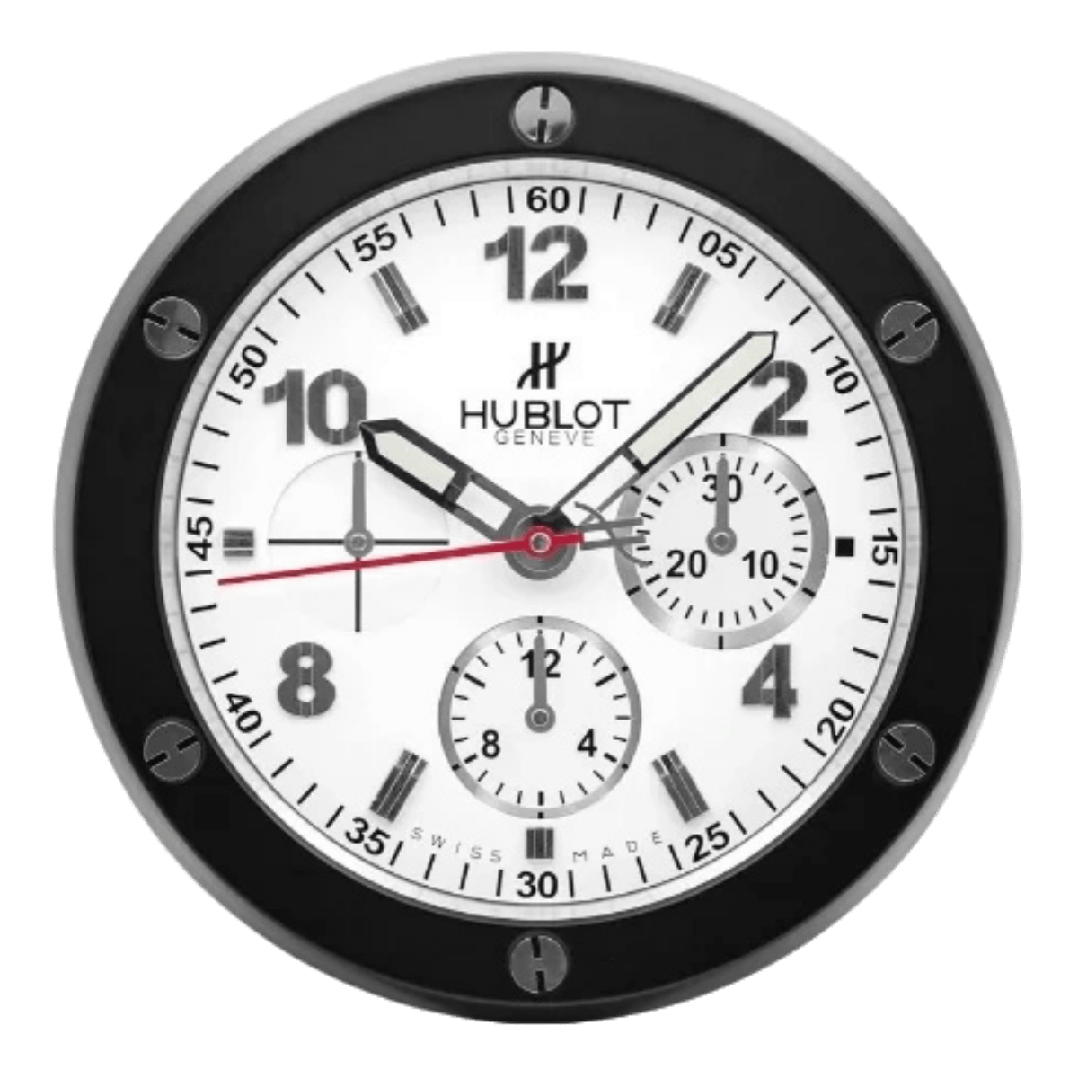 ウブロ スタイル 高級壁掛け時計 - ブラック＆ホワイト - Primeclocks