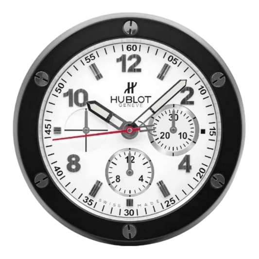 ウブロ スタイル 高級壁掛け時計 - ブラック＆ホワイト - Primeclocks