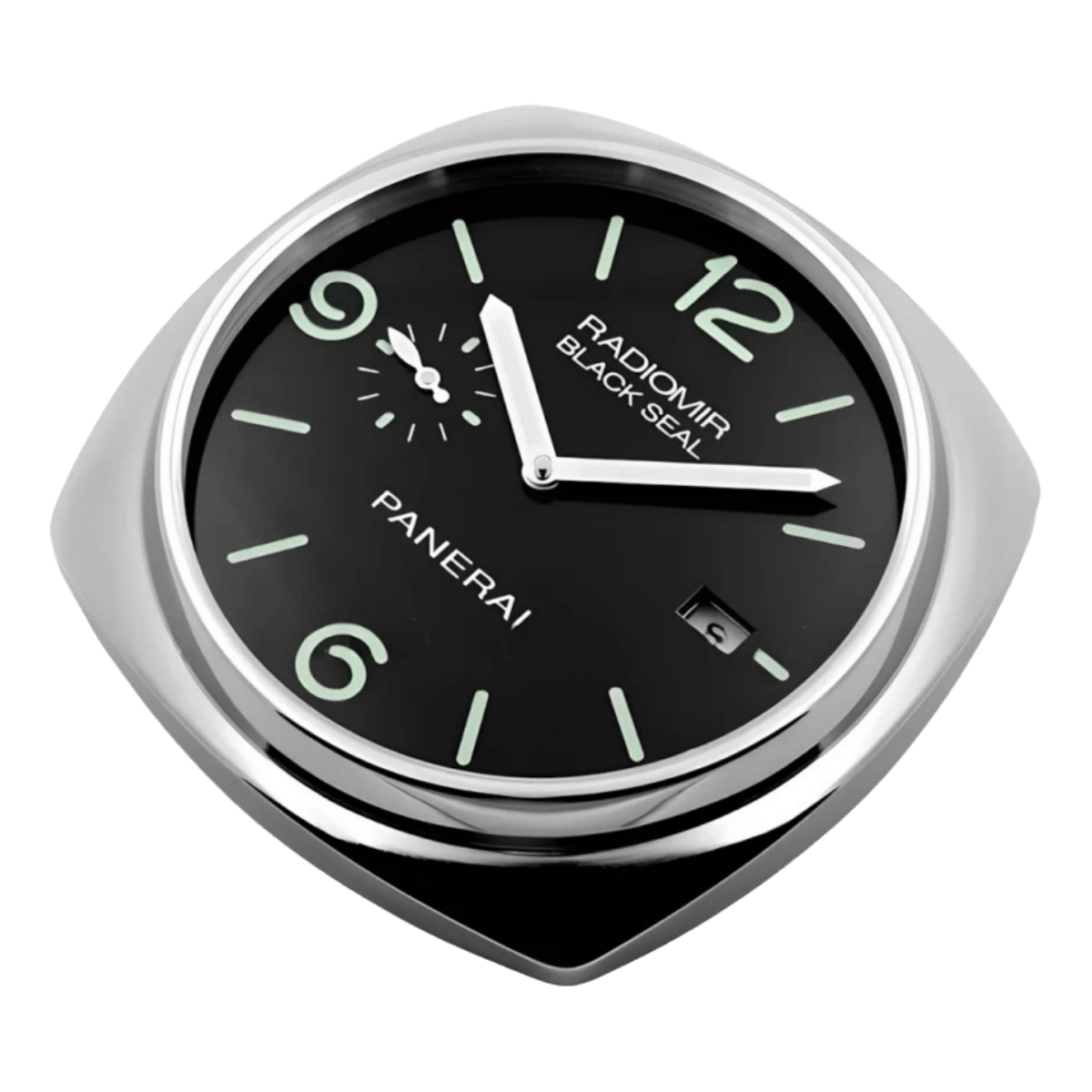 パネライ スタイル 高級壁掛け時計 - シルバー・ブラック＆グリーン - Primeclocks