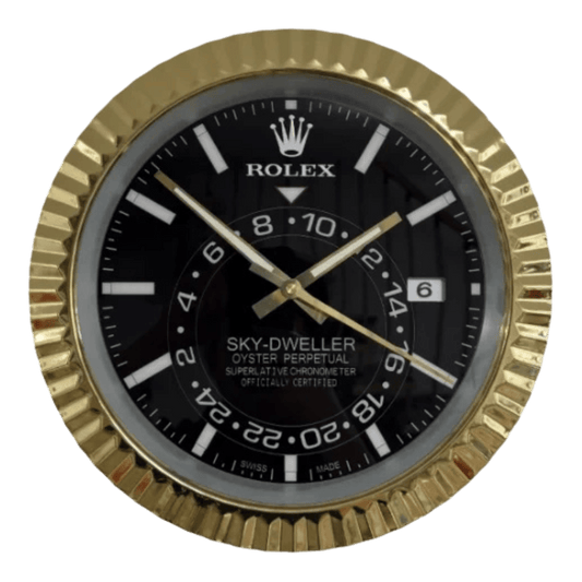 スカイドゥエラー スタイル 高級壁掛け時計 - ゴールド＆ブラック - Primeclocks