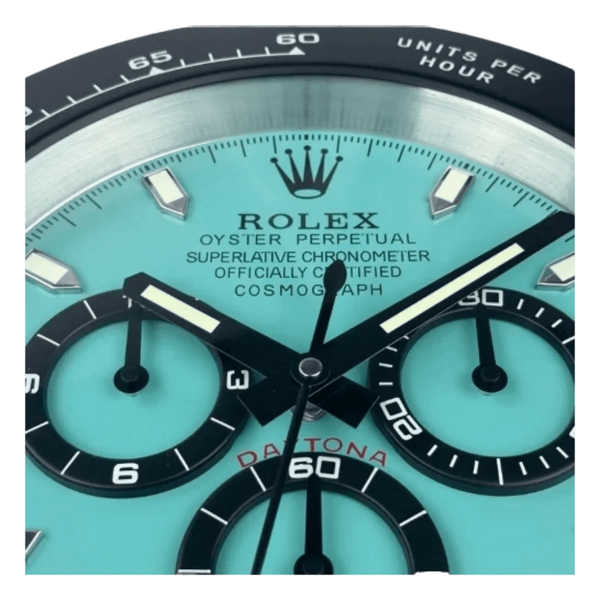 デイトナスタイル 高級壁掛け時計 - 黒と青 - Primeclocks