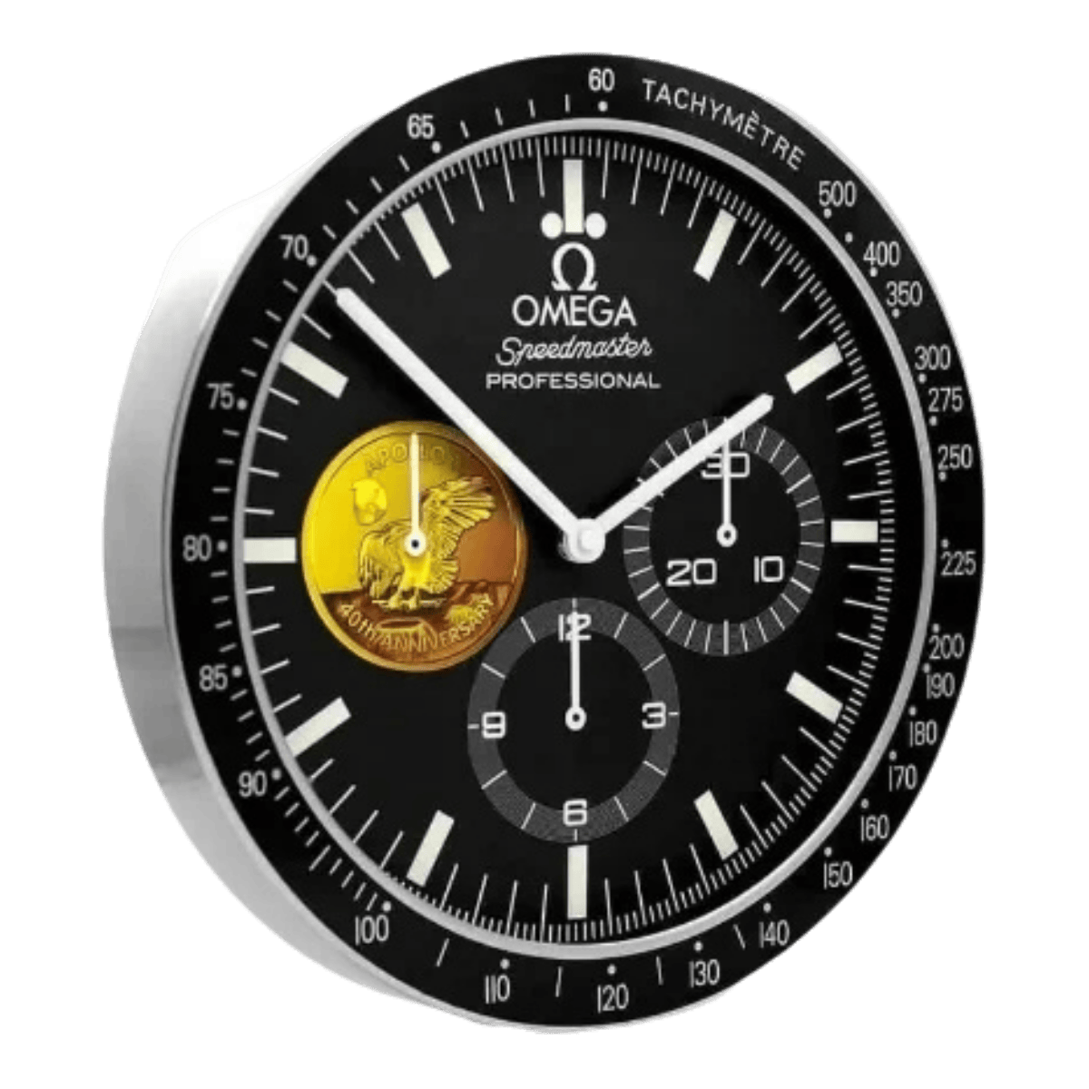 オメガ スピードマスター スタイル 高級壁掛け時計 - ゴールドカラー - Primeclocks