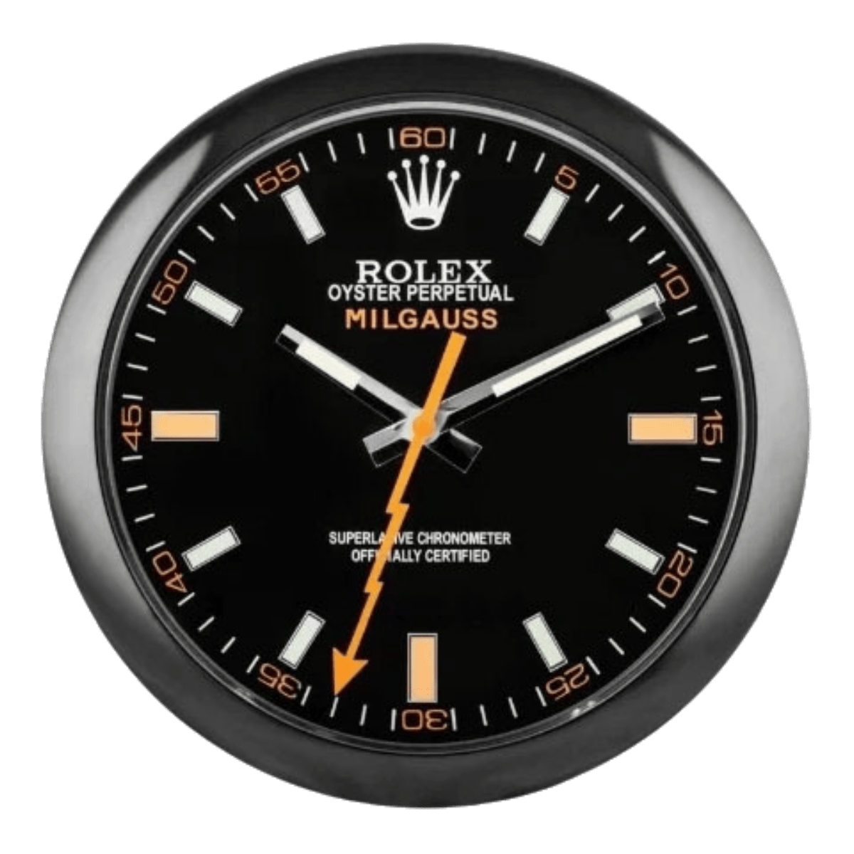 ミルガウス スタイル 高級壁掛け時計 - オールブラック - Primeclocks