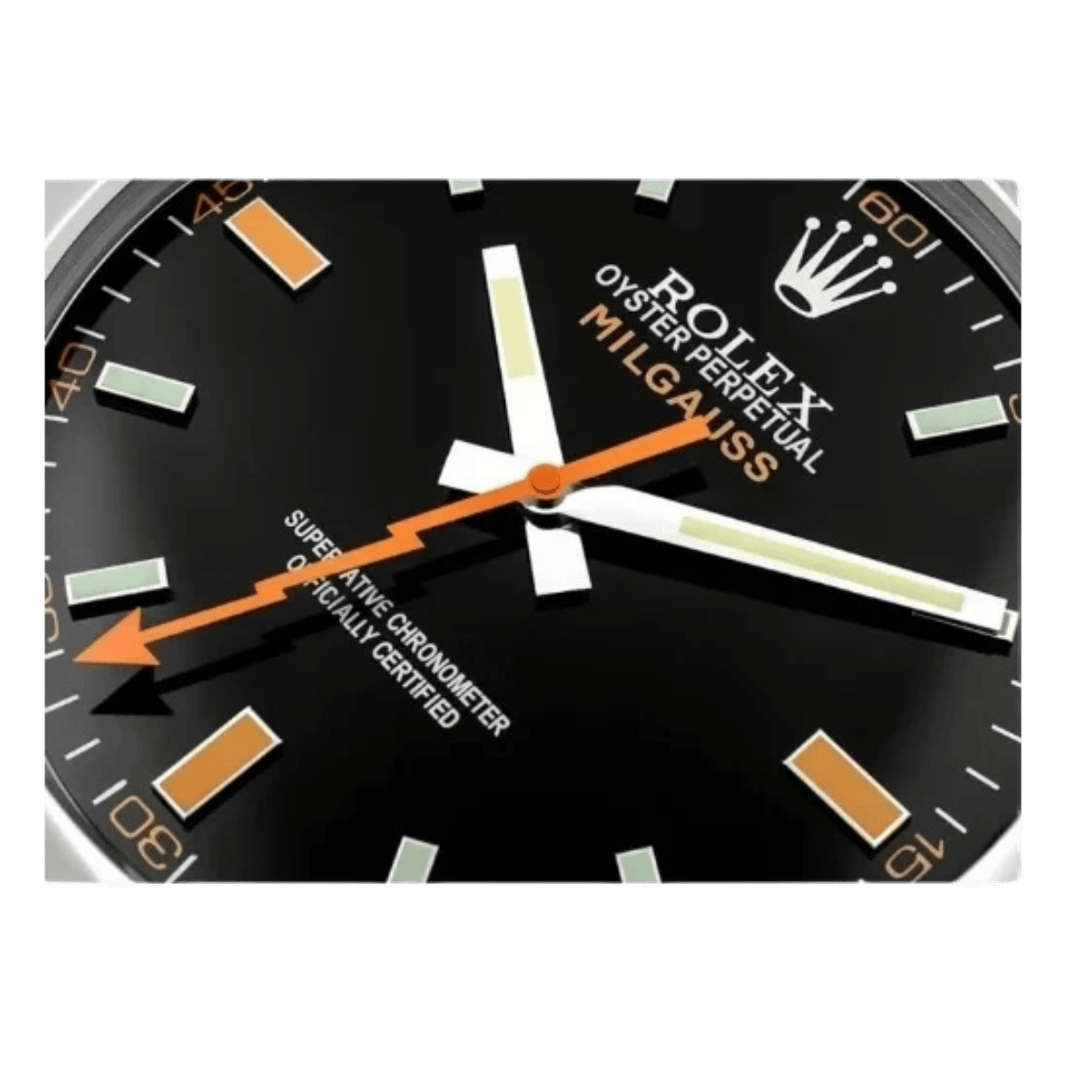 ミルガウス スタイル 高級壁掛け時計 - シルバー＆ブラック - Primeclocks