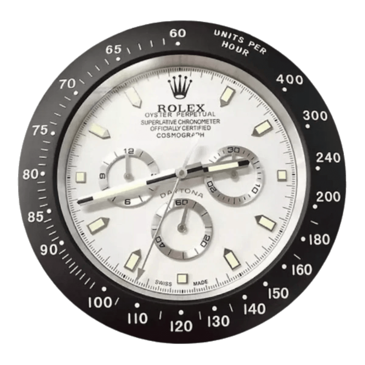 デイトナスタイル 高級壁掛け時計 - 黒と白 - Primeclocks