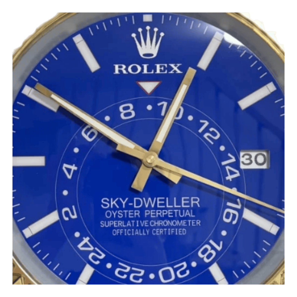 スカイドゥエラー スタイル 高級壁掛け時計 - ゴールド＆グリーン - Primeclocks