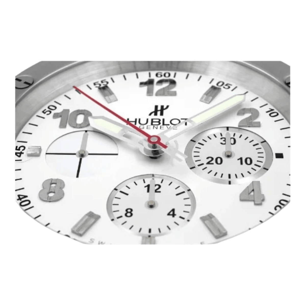 ウブロ スタイル 高級壁掛け時計 - シルバー＆ホワイトカラー - Primeclocks