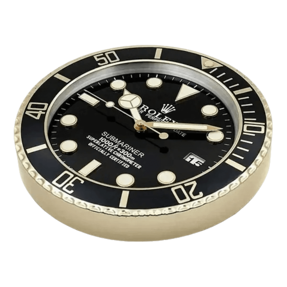 サブマリーナスタイル 高級壁掛け時計 - ゴールド＆ブラック - Primeclocks