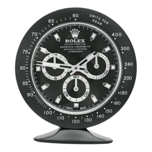デイトナスタイル 高級デスククロック - オールブラック - Primeclocks