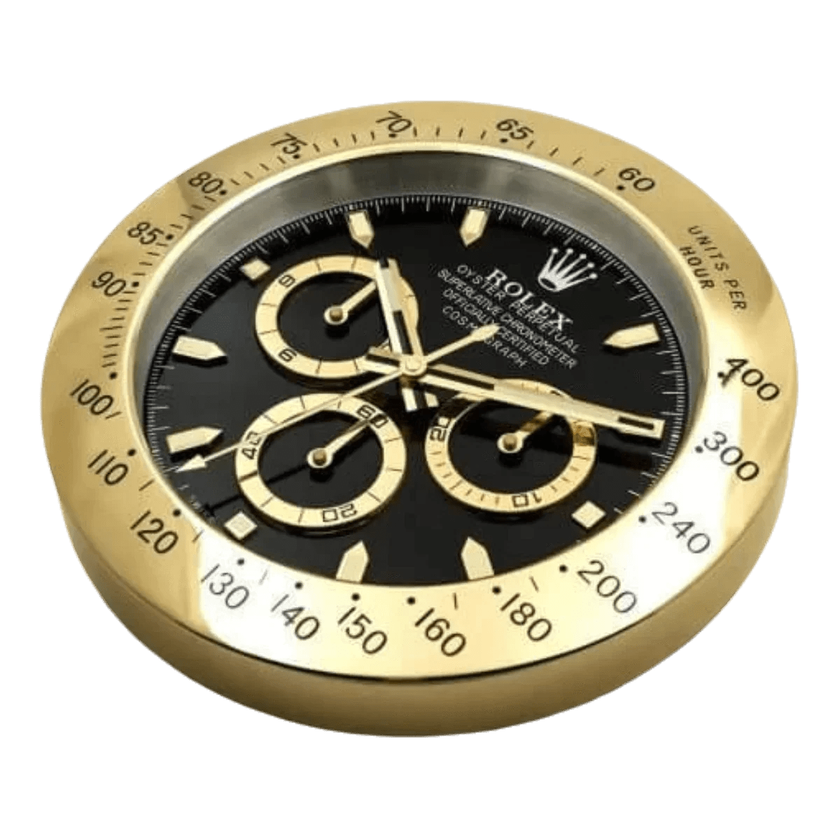 デイトナスタイル 高級壁掛け時計 - ゴールド＆ブラック - Primeclocks