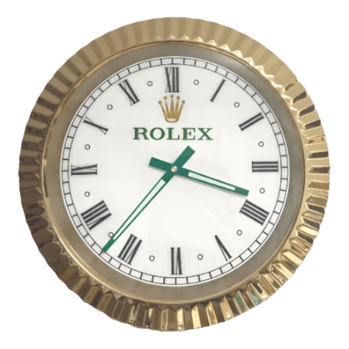 プレジデンシャルスタイル 高級壁掛け時計 - ゴールド、ホワイト＆グリーン - Primeclocks