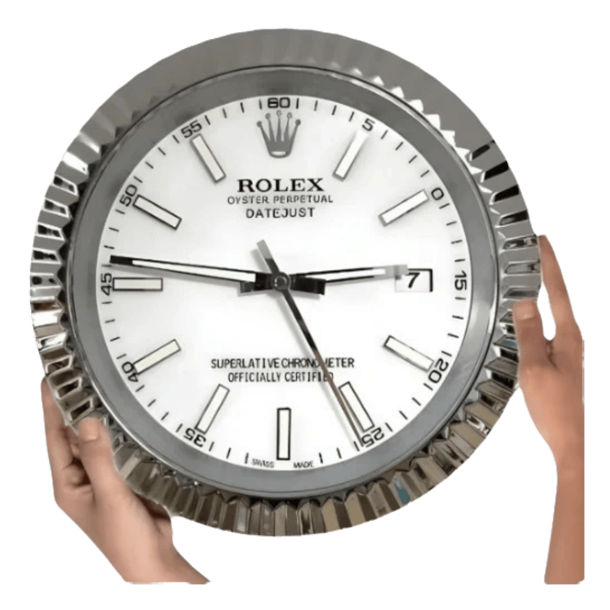 プレジデンシャルスタイル 高級壁掛け時計 - シルバーとホワイト - Primeclocks