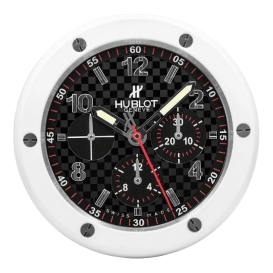 ウブロ スタイル 高級壁掛け時計 - シルバー＆ブラック - Primeclocks