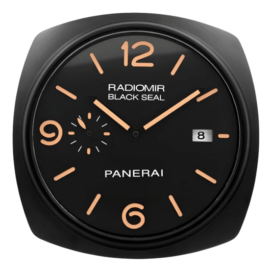 パネライ スタイル 高級壁掛け時計 - ブラック・ブラック＆オレンジ - Primeclocks
