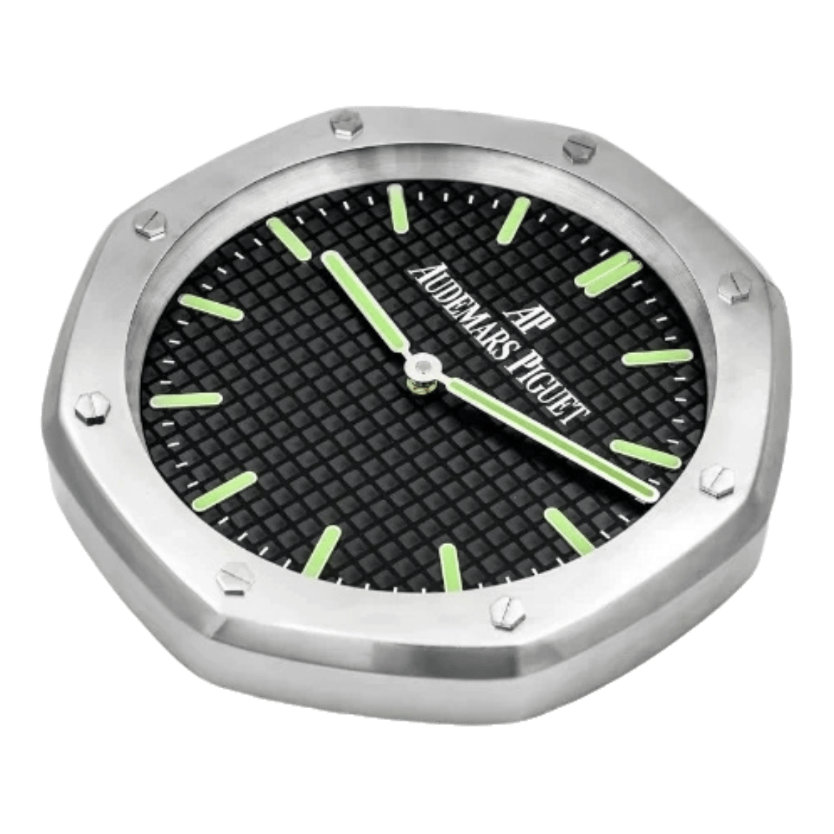 オーデマ・ピゲ スタイル 高級壁掛け時計 - シルバー＆ブラック - Primeclocks