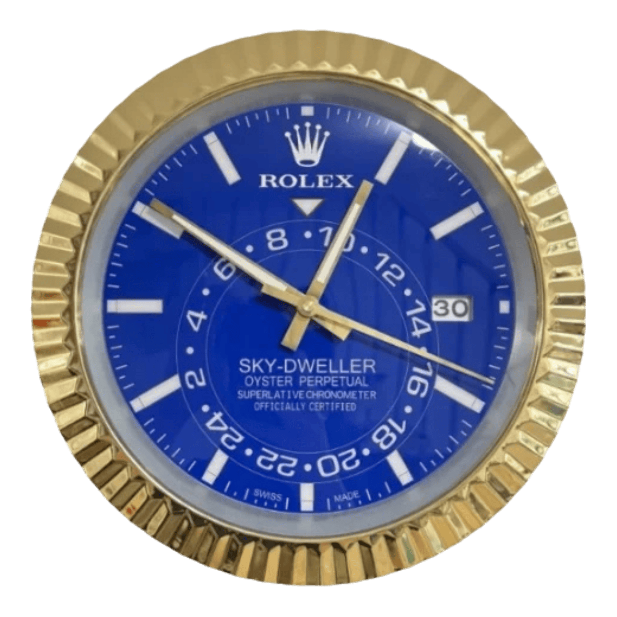 スカイドゥエラー スタイル 高級壁掛け時計 - ゴールド＆グリーン - Primeclocks