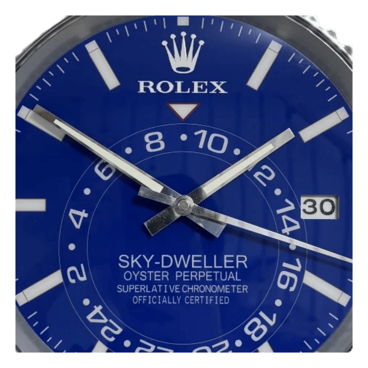 スカイドゥエラー スタイル 高級壁掛け時計 - シルバー＆ブルー - Primeclocks