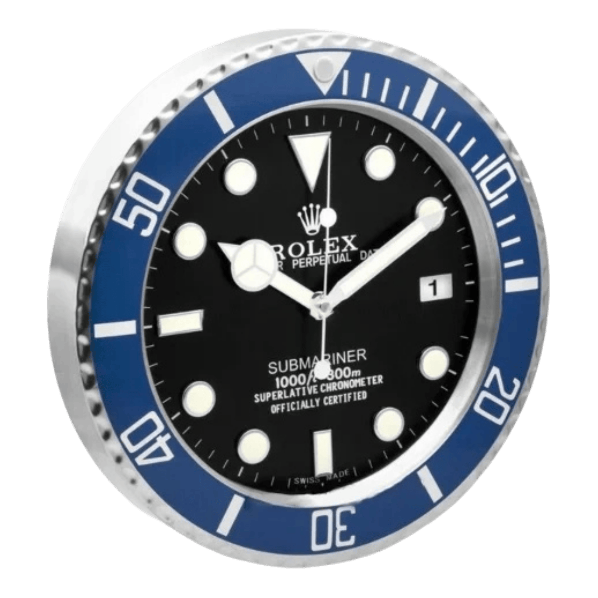 サブマリーナスタイル 高級壁掛け時計 - ブラック＆ブルー - Primeclocks