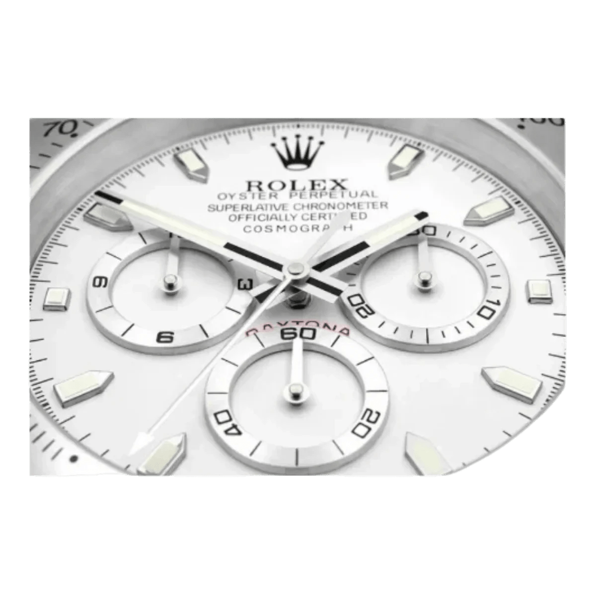 デイトナスタイル 高級壁掛け時計 - シルバー＆ホワイト - Primeclocks