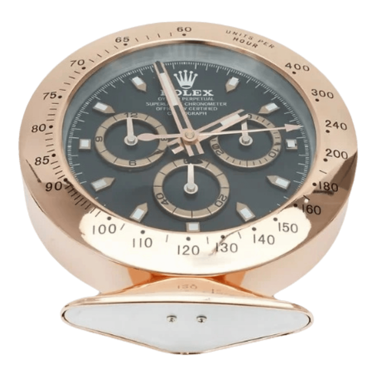 デイトナスタイル 高級デスククロック - ローズゴールド＆ブラック - Primeclocks