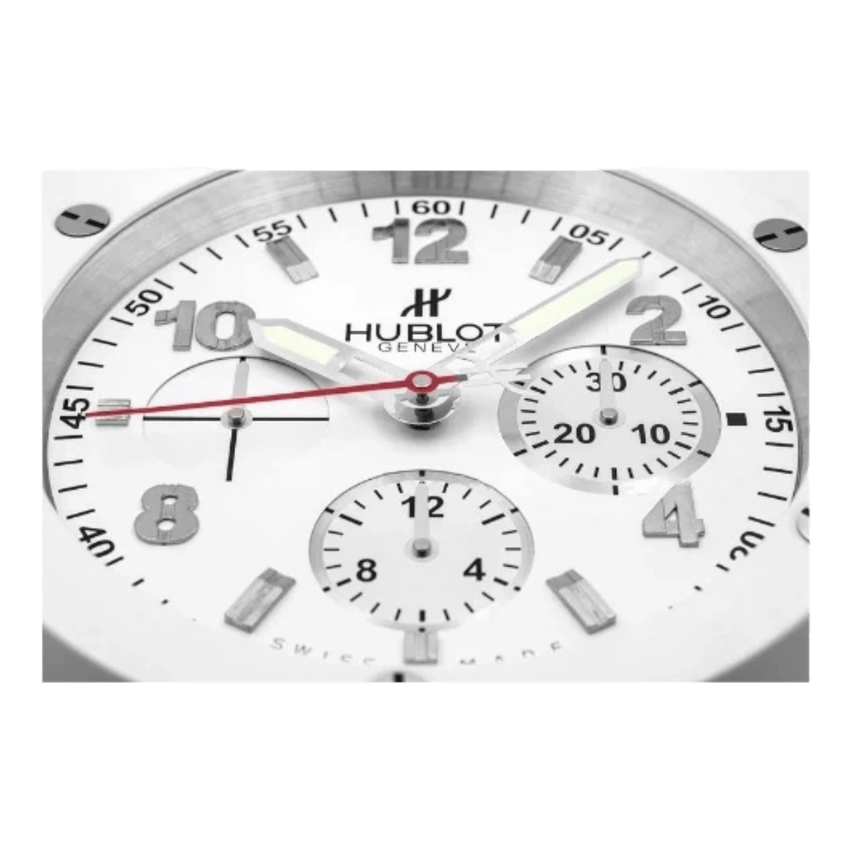 ウブロ スタイル 高級壁掛け時計 - シルバーとホワイト - Primeclocks