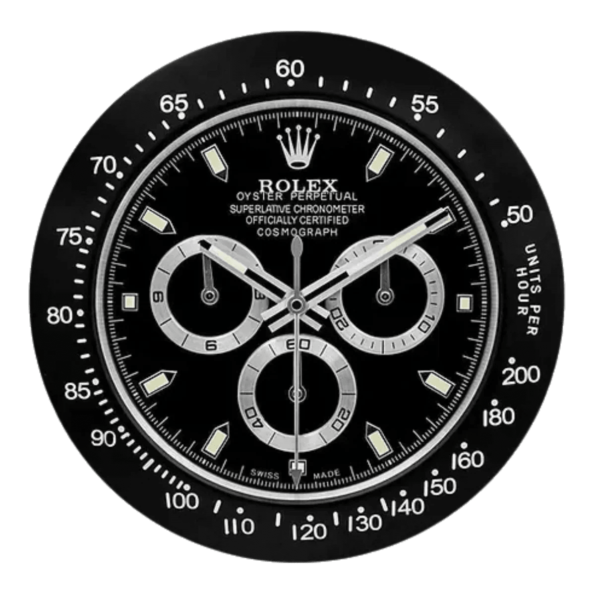 デイトナスタイル 高級壁掛け時計 - ブラック - Primeclocks