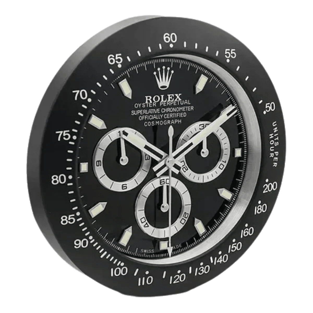 デイトナスタイル 高級壁掛け時計 - ブラック - Primeclocks