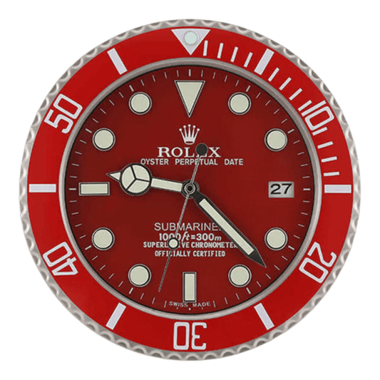 サブマリーナスタイル 高級壁掛け時計 - レッド - Primeclocks