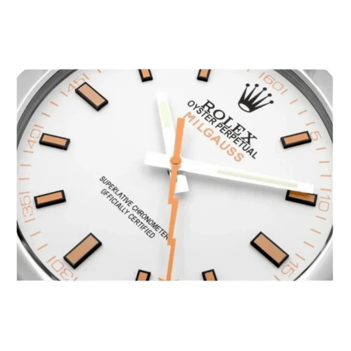 ミルガウス スタイル 高級壁掛け時計 - シルバー＆ホワイト - Primeclocks