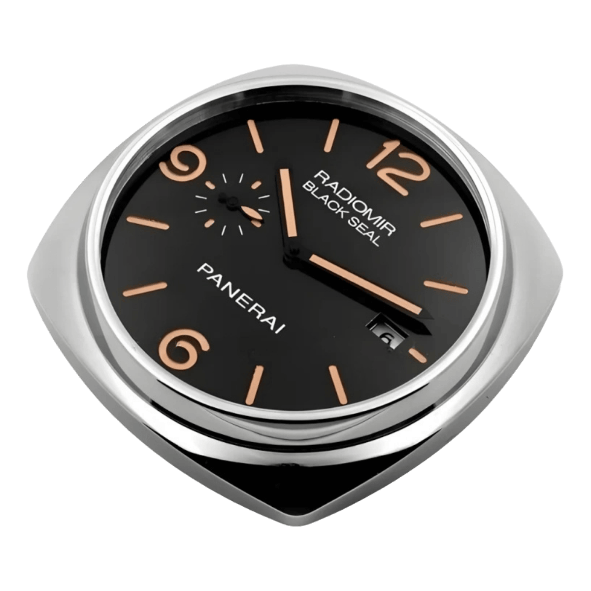 パネライ スタイル 高級壁掛け時計 - シルバー・ブラック＆オレンジ - Primeclocks