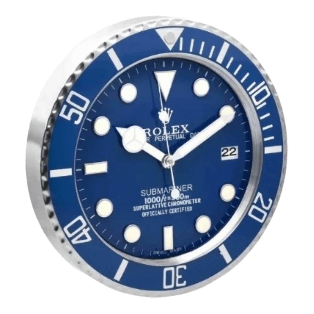 サブマリーナスタイル 高級壁掛け時計 - ブルー - Primeclocks