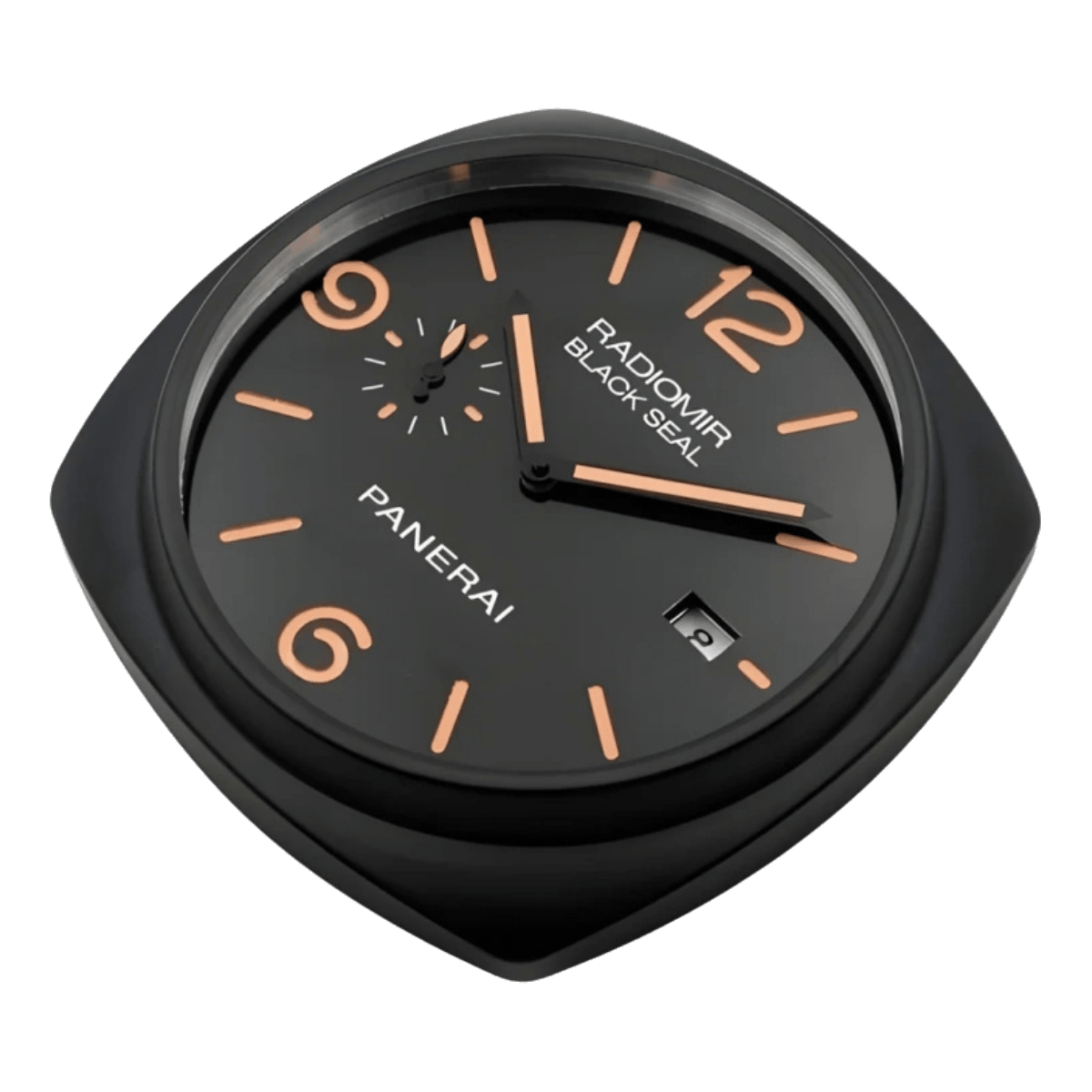 パネライ スタイル 高級壁掛け時計 - ブラック・ブラック＆オレンジ - Primeclocks