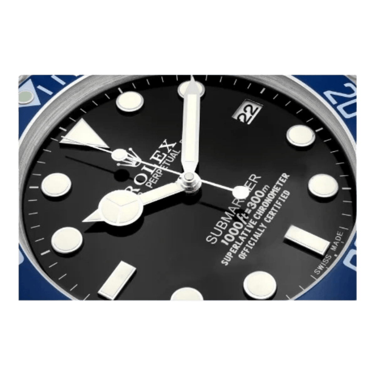 サブマリーナスタイル 高級壁掛け時計 - ブラック＆ブルー - Primeclocks