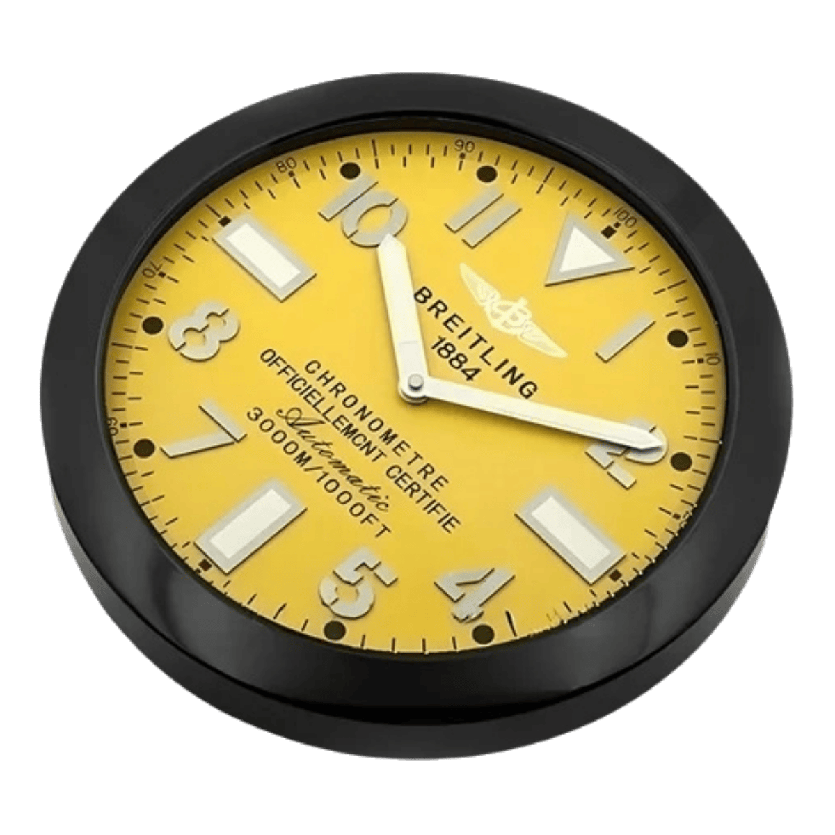 ブライトリング スタイル 高級壁掛け時計 - ブラック＆イエロー - Primeclocks