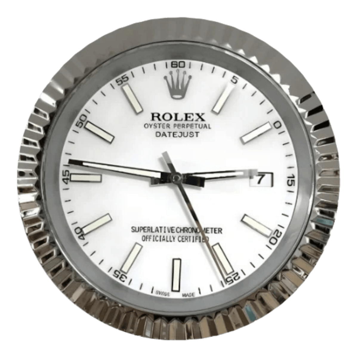 プレジデンシャルスタイル 高級壁掛け時計 - シルバーとホワイト - Primeclocks