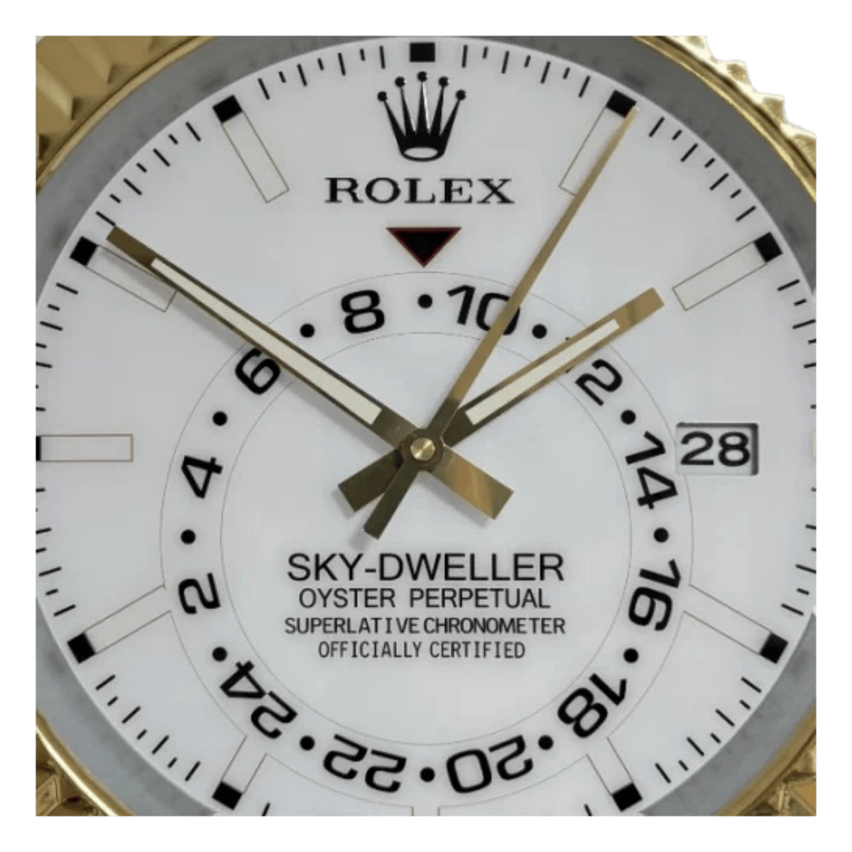 スカイドゥエラー スタイル 高級壁掛け時計 - ゴールド＆ホワイト - Primeclocks