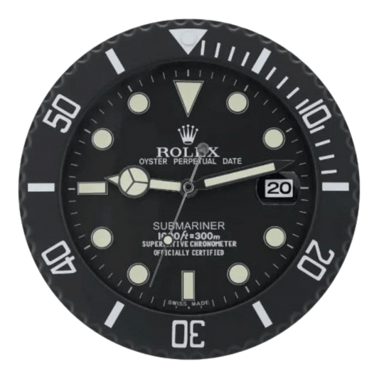 サブマリーナスタイル 高級壁掛け時計 - オールブラック - Primeclocks