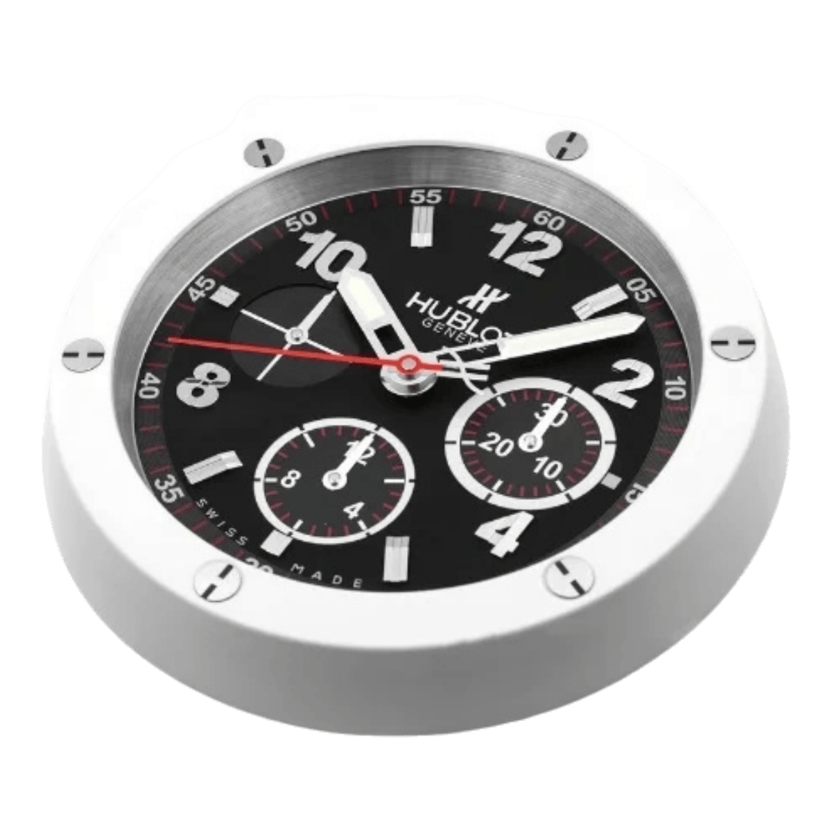 ウブロ スタイル 高級壁掛け時計 - ホワイト＆ブラック - Primeclocks